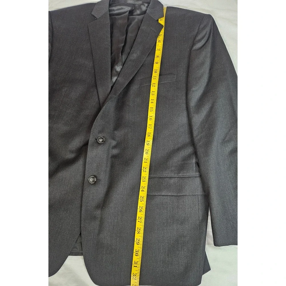 Calvin Klein‎ Mens 48R Blazer Charcoal Gray 100% Wool 2 Button Suit Jacket 48 R